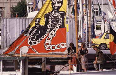 Aboriginal protest in Hobart against the Bicentennial celebrations, 1988