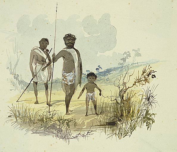 Three Indigenous Australians, c1850