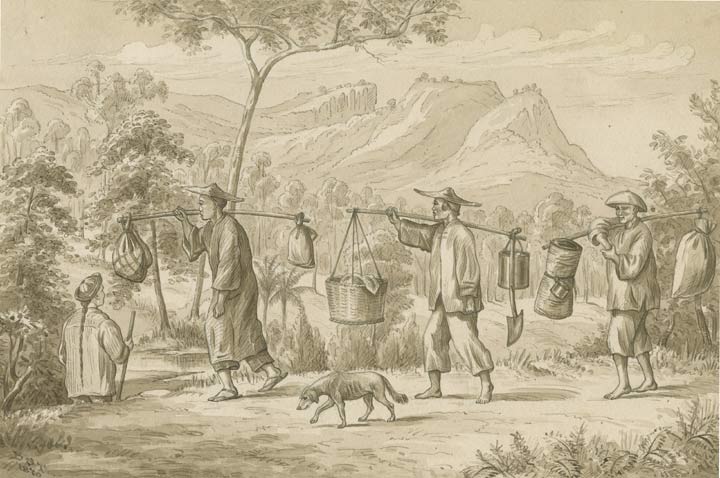 Chinese people on the way to the Ravenswood gold fields, 1870